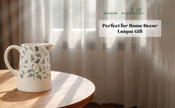 Scroll Handmade & Hand-Painted Stoneware Jug – 1500ml | Lovable Blue
