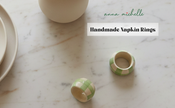 Checked Handmade Stoneware Napkin Rings (Set of 4) | Lively Green