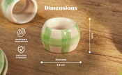 Checked Handmade Stoneware Napkin Rings (Set of 4) | Lively Green