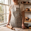 Scroll 100% Cotton Apron – Adjustable Neck, Long Waist Ties & 2 Front Pockets | Lovable Blue