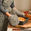 Scroll 100% Cotton Double Oven Glove – Heat Resistant with Hanging Loop | Lovable Blue