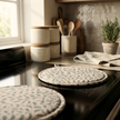 Scroll 100% Cotton Hob Cover with Terry Towelling Base | Lovable Blue