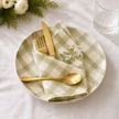 Checked 100% Cotton Set of 4 Reusable Cloth Napkins | Lively Green