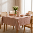 Striped 100% Cotton Everyday Reusable Tablecloth | Beautiful Rose