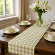 Checked 100% Cotton Everyday Reusable Table Runner | Lively Green