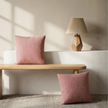 Diamond Red Handwoven Cushion Recycled Plastic (with Pad)