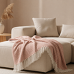 Chevron Rose Handwoven Throw Recycled Plastic Bottles